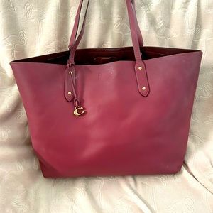 Burgundy large coach tote